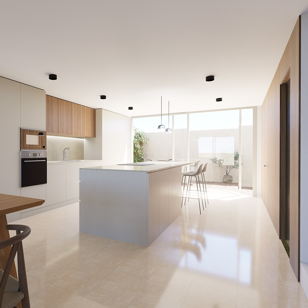 Cocina de Casa Océano 22 por Labona Estudio 