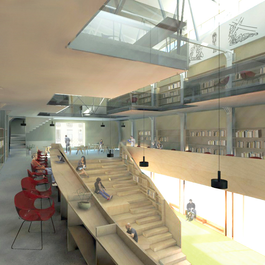 Propuesta biblioteca para la Iglesia San Pablo Labona Estudio 