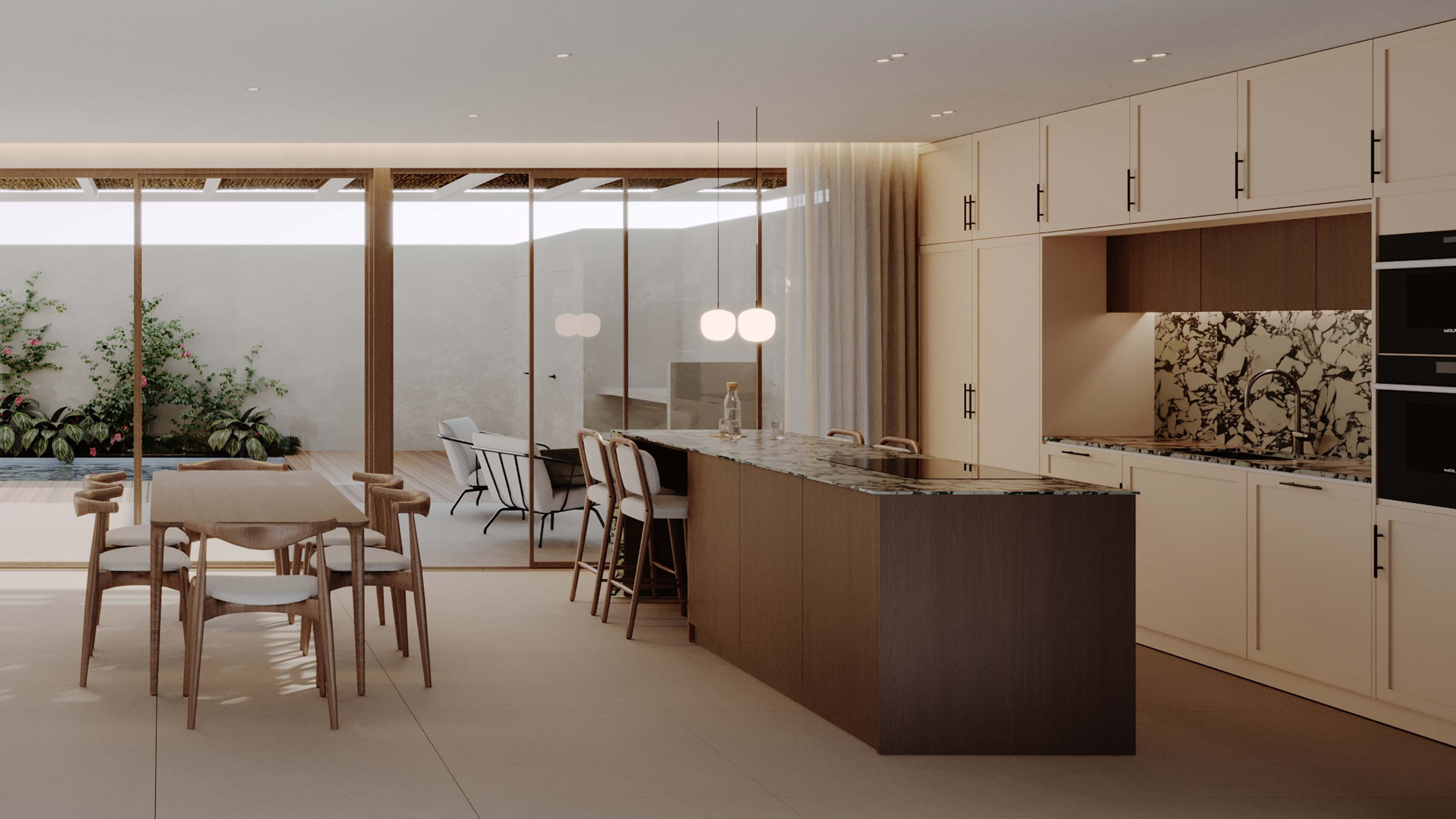 cocina interior casa de pueblo, Alicante por Labona Estudio de Arquitectura