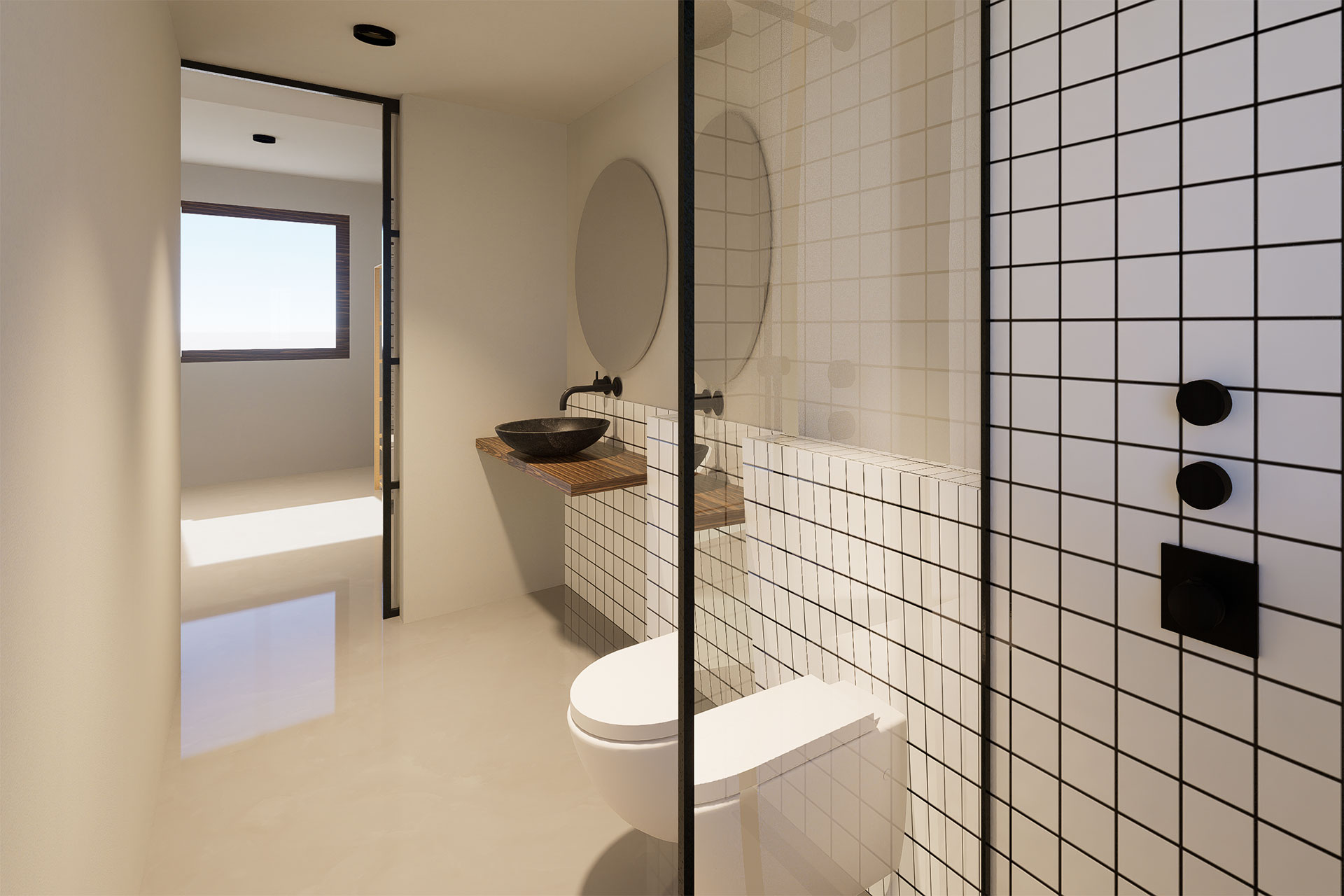 Vista del baño. Reforma por Labona Estudio de Arquitectura